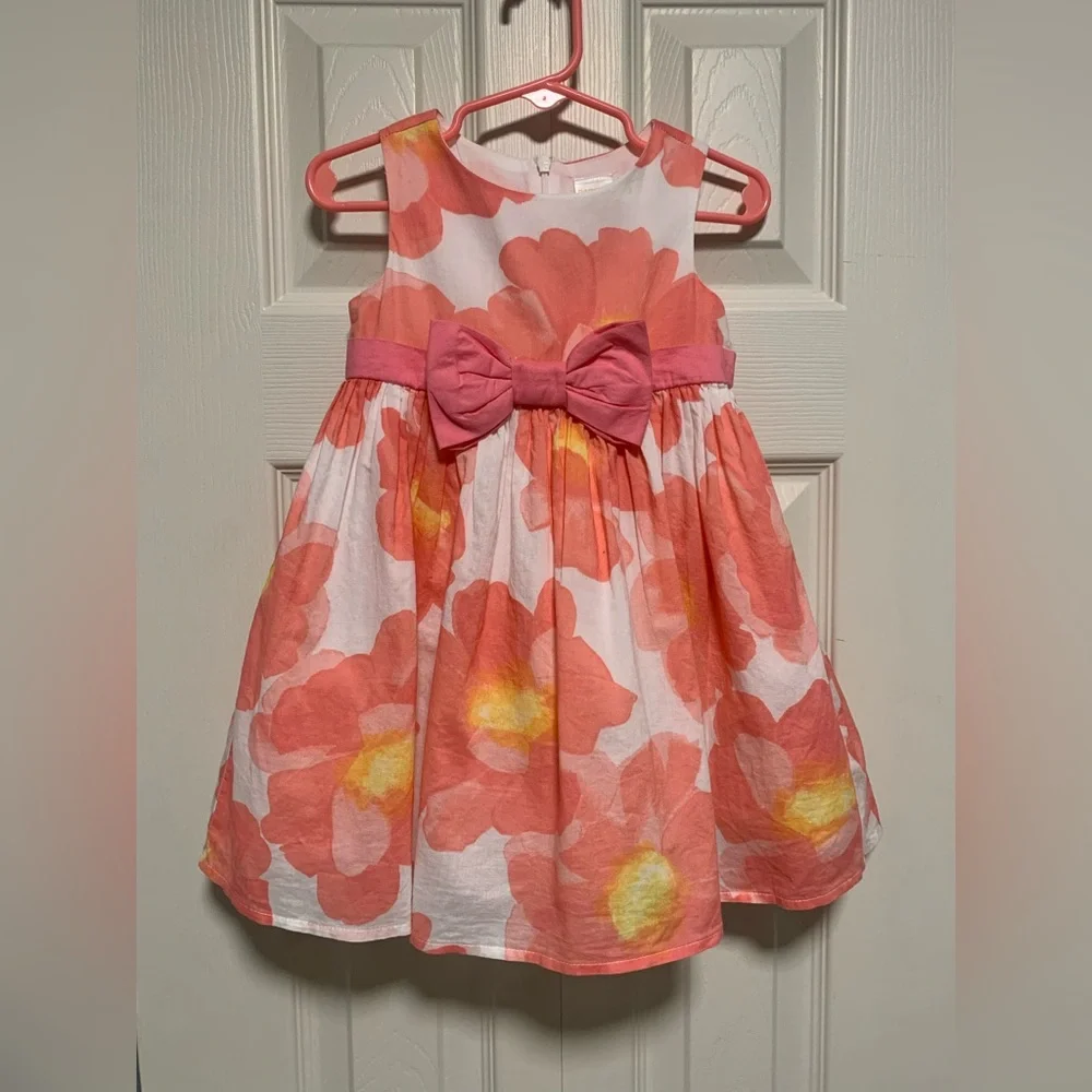 Gymboree Girls Orange Floral Picnic Party Dress